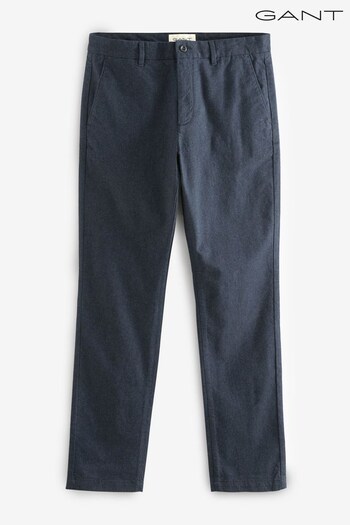 GANT Blue Slim Leg Brushed Twill Trousers (945661) | £67