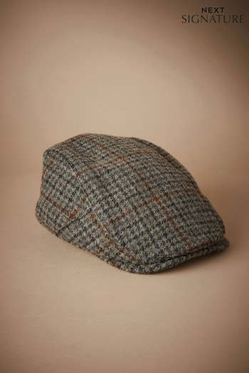 Grey Signature Flat Cap with 100% Wool (946182) | £20