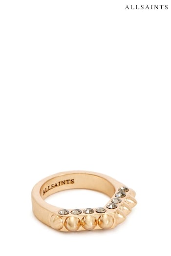 AllSaints Gold Tone Stone Stud Cocktail Ring (946380) | £39