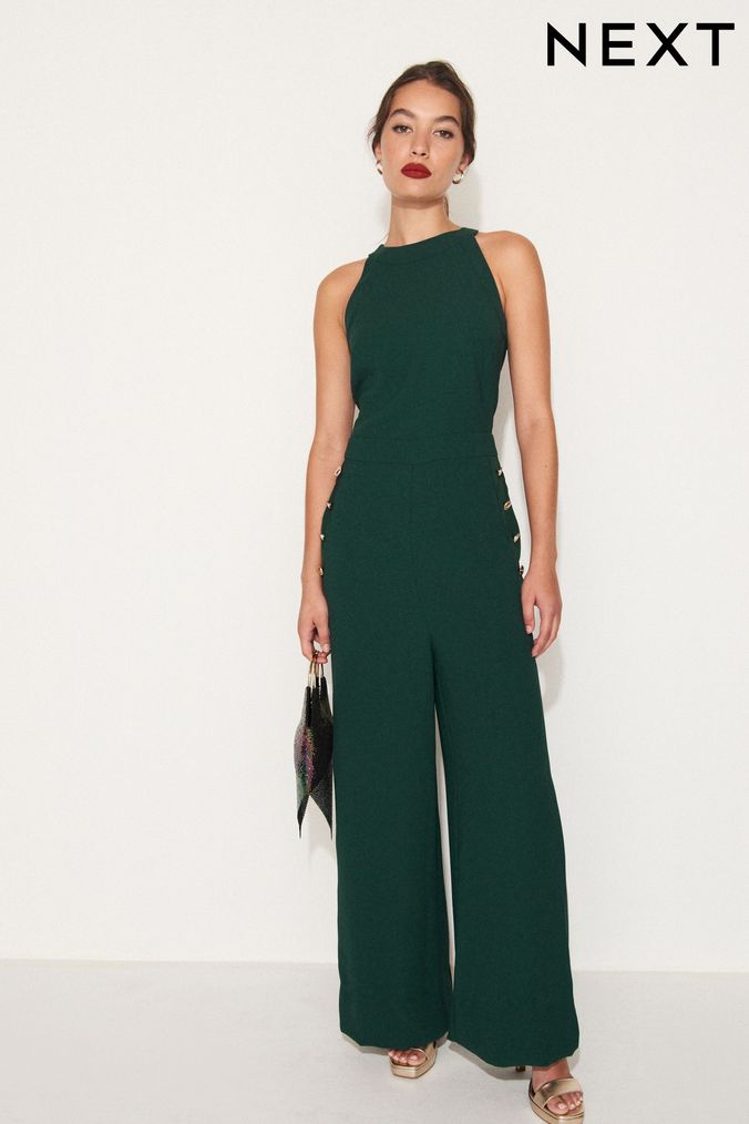 Buy Women s Green Partywear Jumpsuit Petite Online Next UK