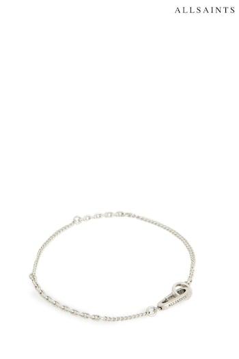 AllSaints Sterling Silver Tone Mixed Link Bracelet (946598) | £95