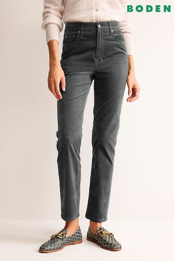 Boden Grey Velveteen Slim-Straight Jeans (946625) | £80