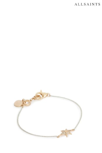 AllSaints Gold Tone Celestial Star Charm Bracelet (946668) | £39