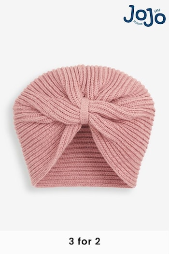 JoJo Maman Bébé Pink Knitted Turban (946770) | £9.50