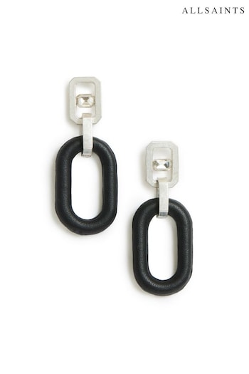 AllSaints Silver Tone Stone Link Drop Earrings (946825) | £69