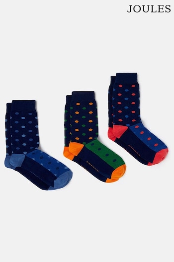 Joules Black Striking Cotton Socks 3 Pack (946956) | £19.95
