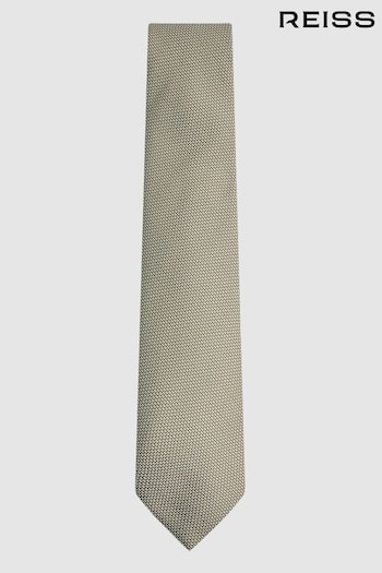 Reiss Soft Sage Ceremony Textured Silk Blend Tie (947114) | £48