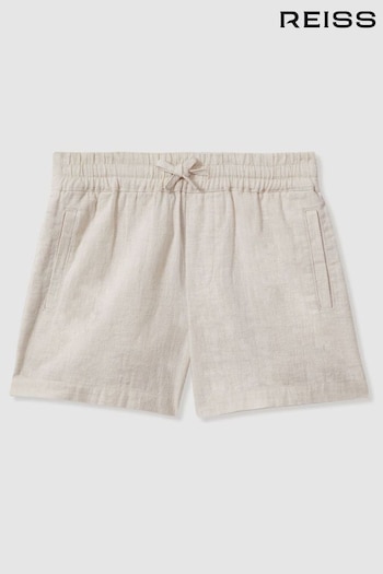 Reiss Stone Acen Linen Drawstring Shorts (947179) | £36