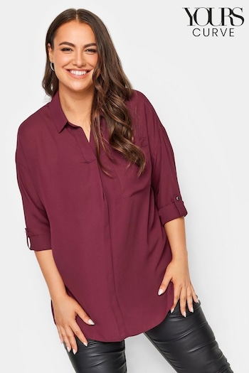 Yours Curve Red Half Placket Blouse (947278) | £25