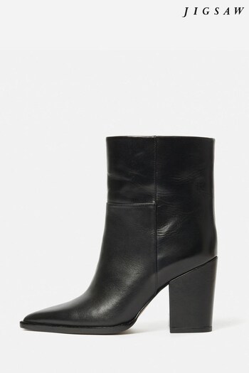 Jigsaw Black Connaught Heeled Boots (947304) | £220