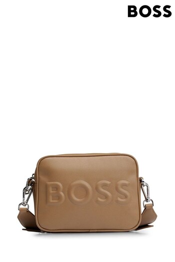 BOSS Natural Debossed-Logo Crossbody Bag In Faux Leather (947354) | £139