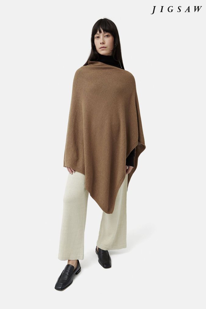 Women s Cashmere Ponchos Small Large Size Ponchos Next Official Site