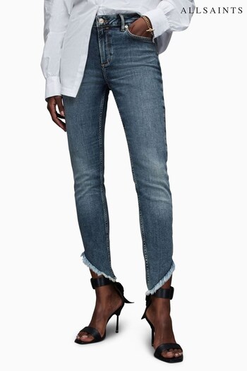 AllSaints Blue Dax Asymmetric Hem Jeans (947422) | £99