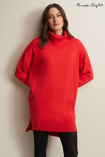 Phase Eight Red Cecilia Cowl Neck Jumper Dress (947881) | £89