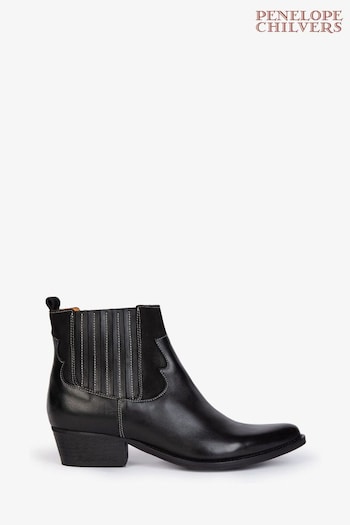 Penelope Chilvers Frontier Western Ankle Black Boots (947884) | £269