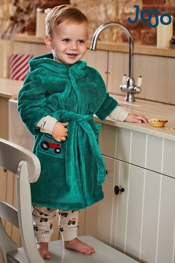 JoJo Maman Bébé Green Boys' Tractor Dressing Gown (947950) | £24