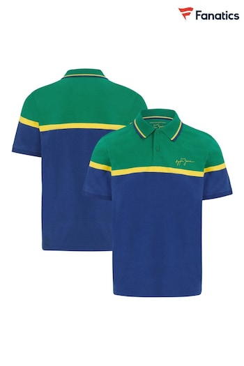 Fanatics Blue Ayrton Senna Stripe Polo Shirt (947971) | £47