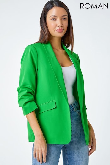 Roman Green Ruched 3/4 Sleeve Jacket (948006) | £45