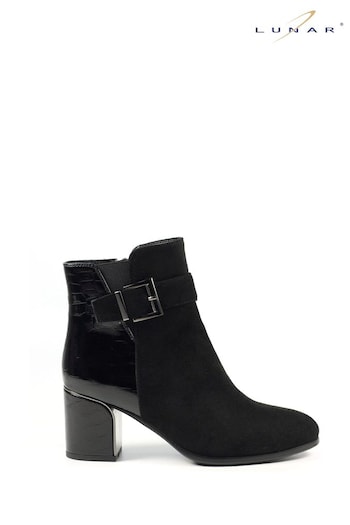 Lunar Europa Heeled Black Ankle Boots (948159) | £65