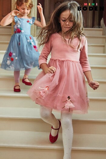 Boden Pink Velvet Ballet Tulle Dress (948270) | £45 - £49