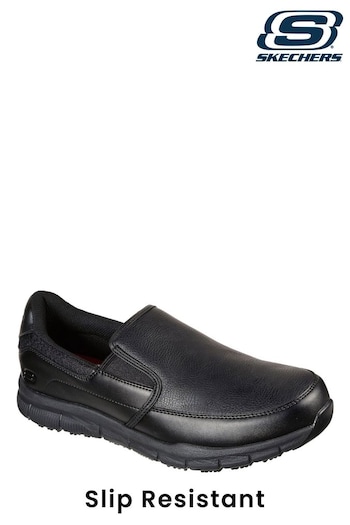 Skechers Black Nampa Groton Slip Resistant Slip On Mens Shoes (948483) | £62