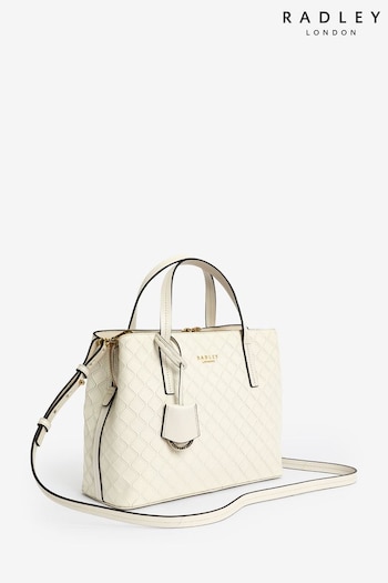 Radley London Dukes Place - Emboss Medium Ziptop Grab White Bag (948503) | £219