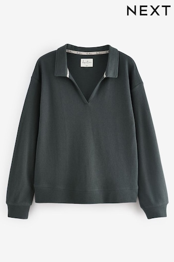 Charcoal Grey Knitlook Collared Sweatshirt (948752) | £24