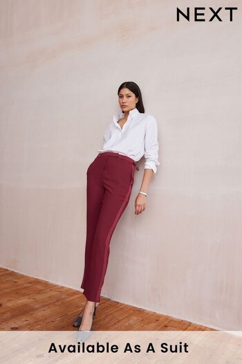 Berry Red Crepe Tailored Slim Trousers Mamma (948784) | £44
