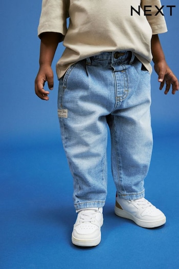 Light Blue Denim Pleat Front Jeans Mini (3mths-7yrs) (948982) | £13 - £15