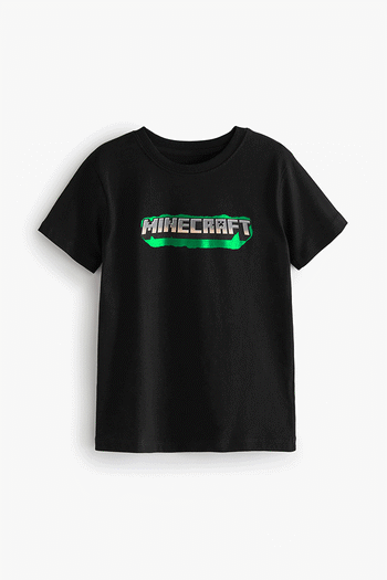 Black License Minecraft T-Shirt (4-16yrs) (949045) | £12 - £17