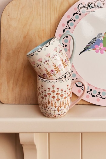 Cath Kidston Set of 4 Pink Breakfast Mugs (949054) | £40