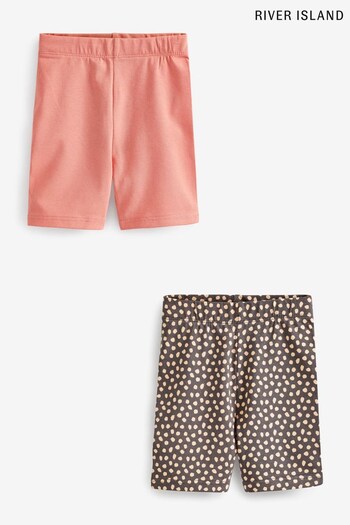 River Island Pink Girls Coral Cycle Shorts 2 Pack (949150) | £12