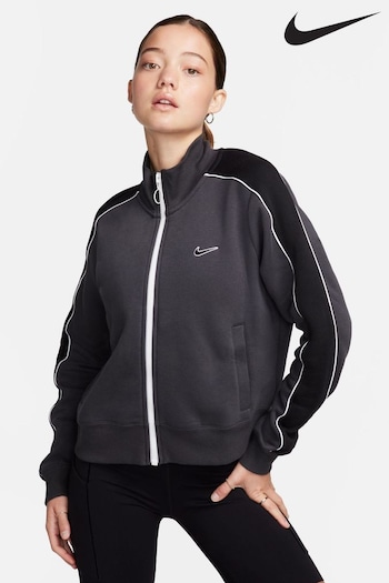 Nike Dark Grey Sleeve Stripe Fleece Zip Jacket (949168) | £65
