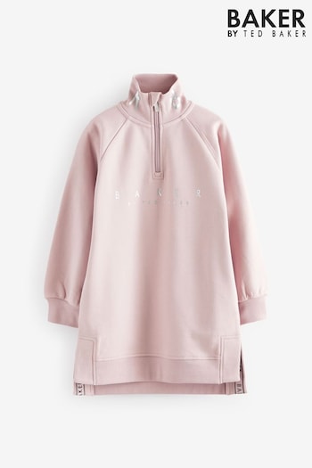 Baker by Ted Baker Pink Zip Neck Sweat Dress (949320) | £34 - £39