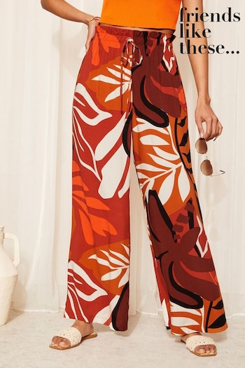 Friends Like These Orange Paperbag Woven Wide Leg Trousers (949884) | £32