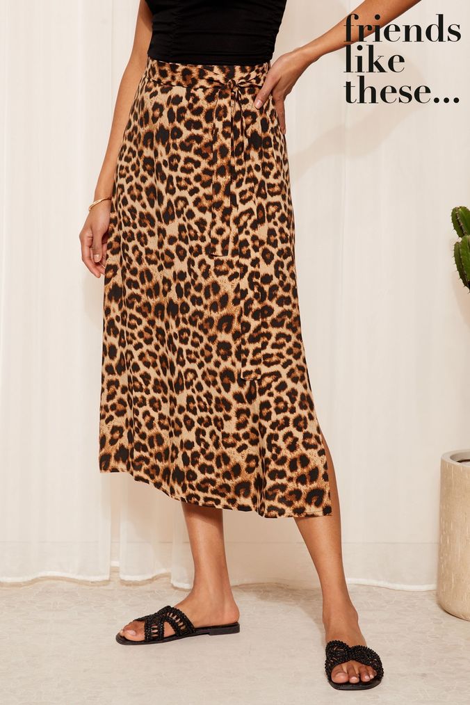 Leopard print midi skirt next outlet