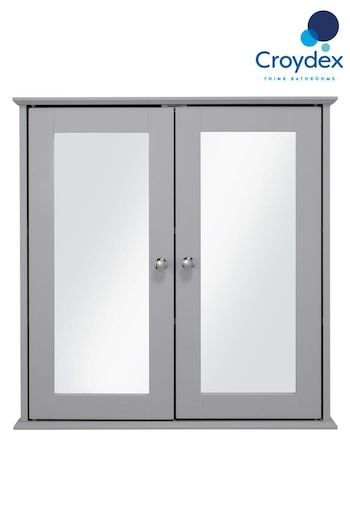 Croydex Ashby Grey Wooden Double Door Cabinet 580x 560mm (950437) | £70