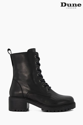 Dune London Black Percent Shearling Lined Lace-Up Boots (950859) | £150