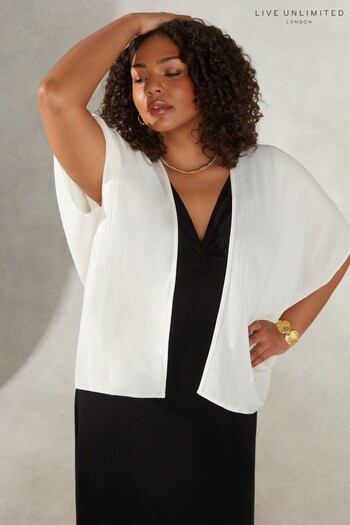 Live Unlimited Curve Textured Batwing White Cover Up (951021) | £45