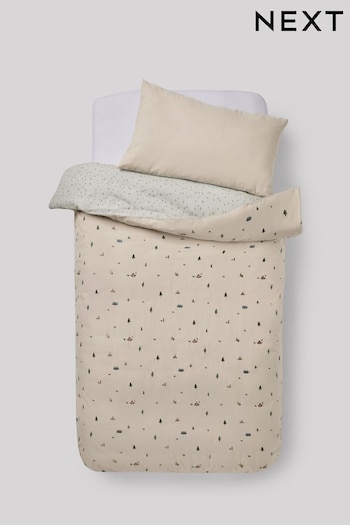 Embroidered Camping 100% Cotton Printed Bedding Duvet Cover and Pillowcase Set (951170) | £26 - £38