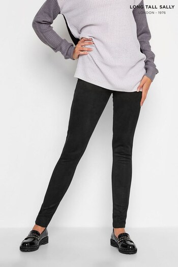 Long Tall Sally Black Faux Suede Stretch Leggings (951538) | £29