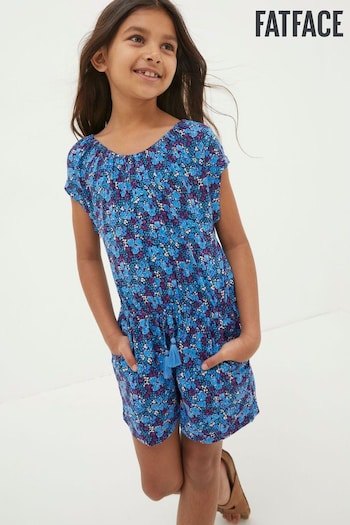 FatFace Blue Ink Floral Printed Playsuit (951897) | £20