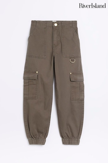 River Island Khaki Green Girls Cargo Trousers (951930) | £19