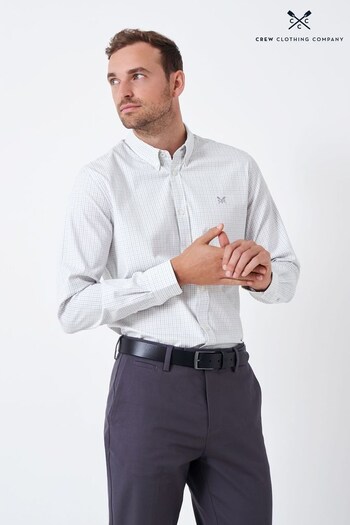 CCrew Clothing Company Light Grey Gingham Cotton Shirt (951983) | £65