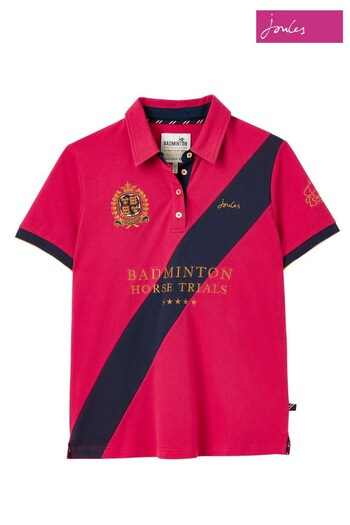 Joules Red Official Badminton Horse Trials Polo Shirt (952036) | £27