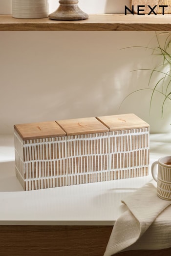 Natural Textured Tea, Coffee and Sugar Canister Storage (952047) | £30