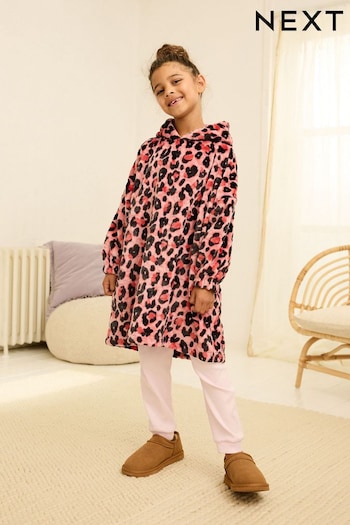 Pink Animal Print Hooded Blanket (3-16yrs) (952099) | £18 - £25