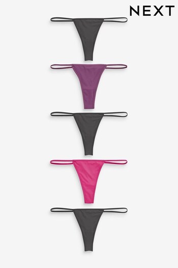 Purple/Green/Yellow/Black/Pink G-String Microfibre Knickers 5 Pack (952162) | £14