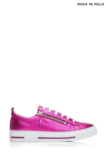Moda in Pelle Pink Filicia Zip and Lace Up Stripe Sole Trainers (952216) | £119