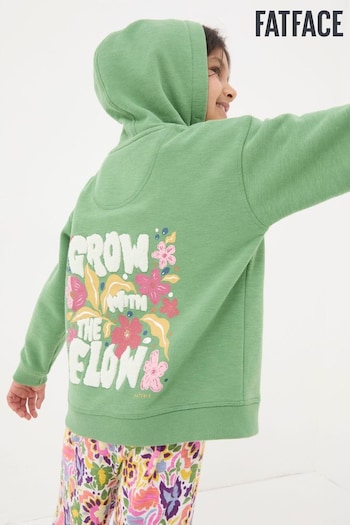 FatFace Green Grow Flow Zip Through Hoodie (952350) | £24